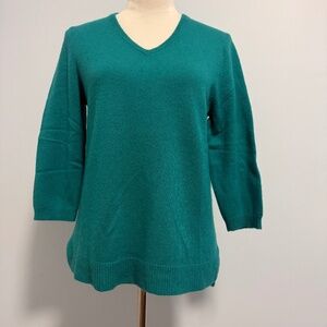 Peck And Peck Women’s 2-ply 100% Cashmere 3/4 Sleeve Sweater Pullover Size‎ L